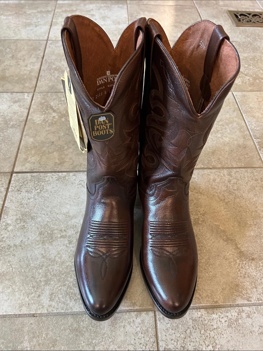 Dan Post Dark Brown Western Leather Cowboy Boots
